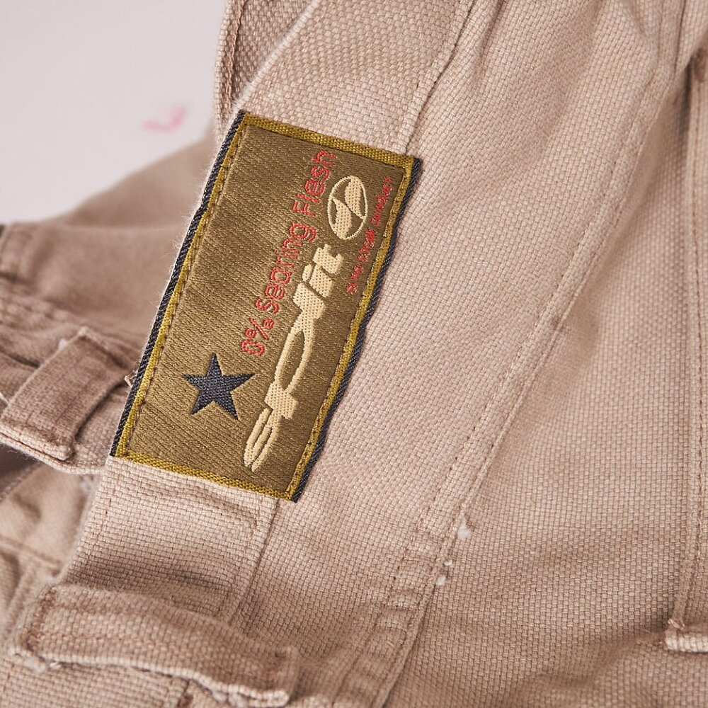 1990s Deadstock Tan Wide Split Skateboarding Cargo Pants